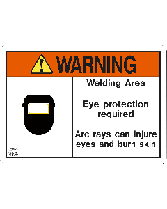 Welding Safety Warning Sign: Eye Protection Required